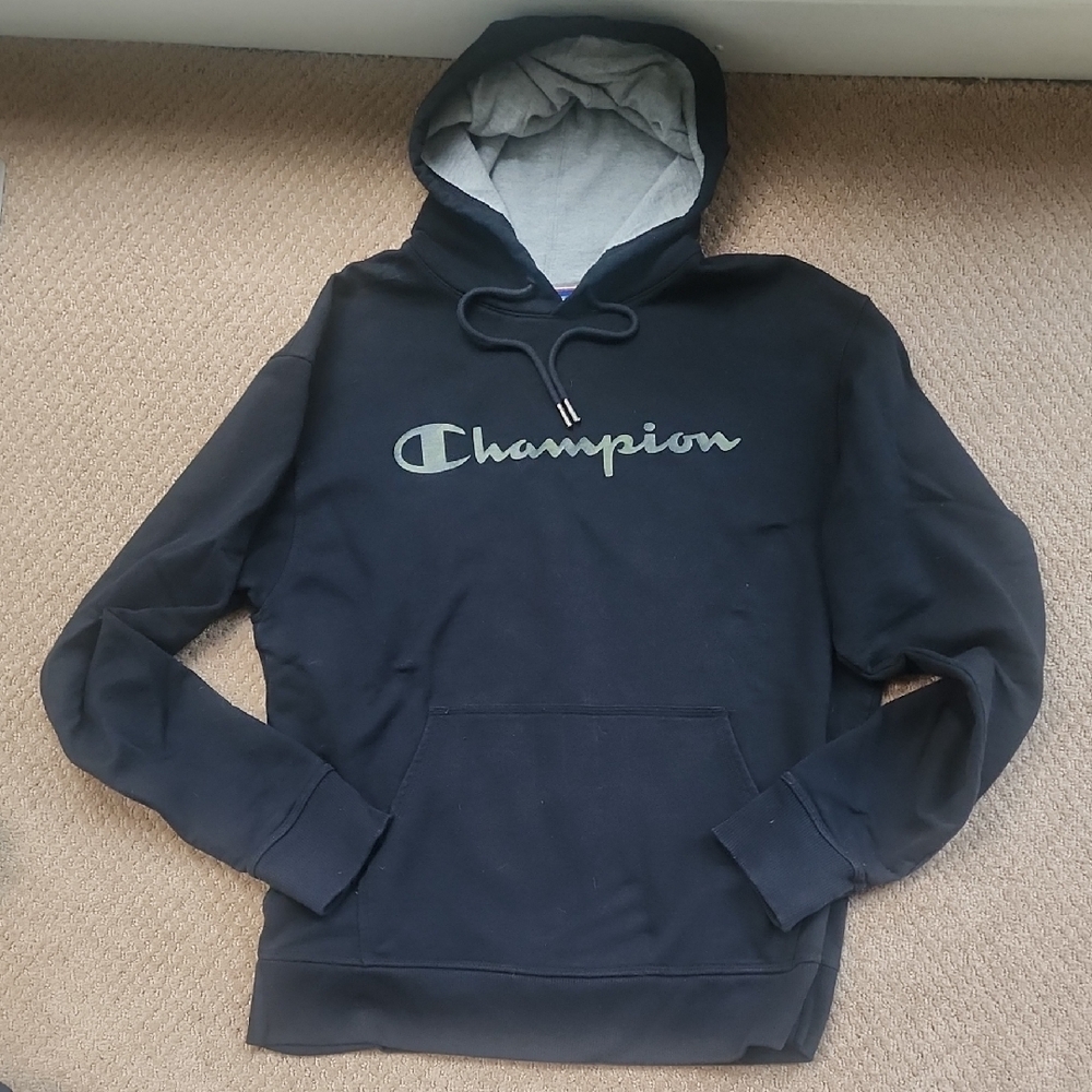 Champion Black and Gray Sweaters Classic Pullover Design